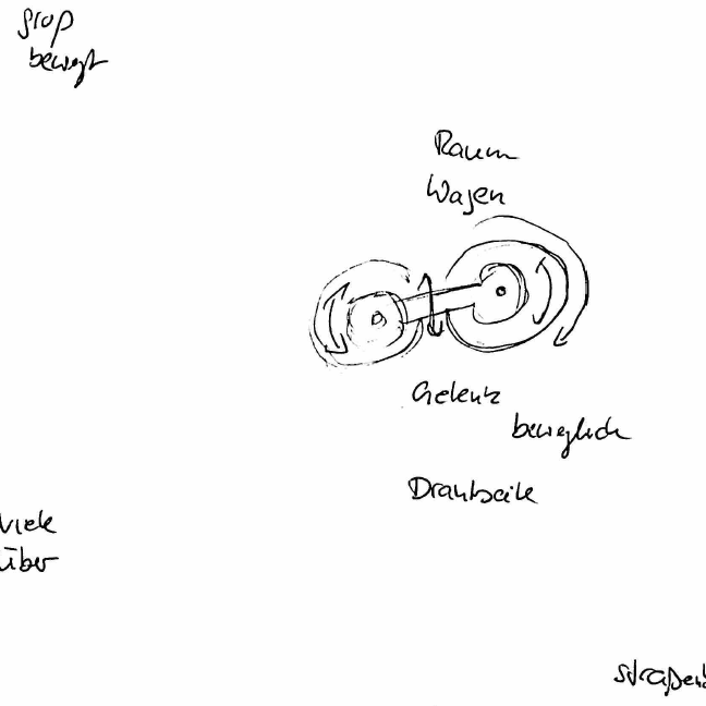 Drawing on a detail of the locomotive. Carriage joint and movable.