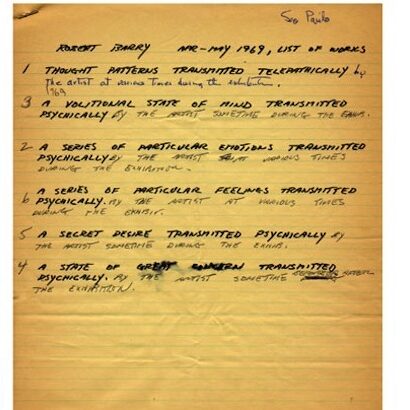 Robert Barry Telepathic Piece (1969)